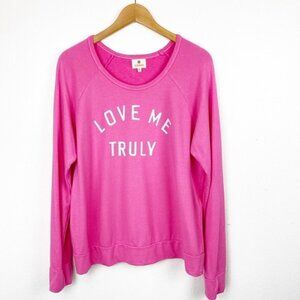 Sundry Top S NWT Long Sleeve Love Me Truly Pink California Beach Sunny Spring